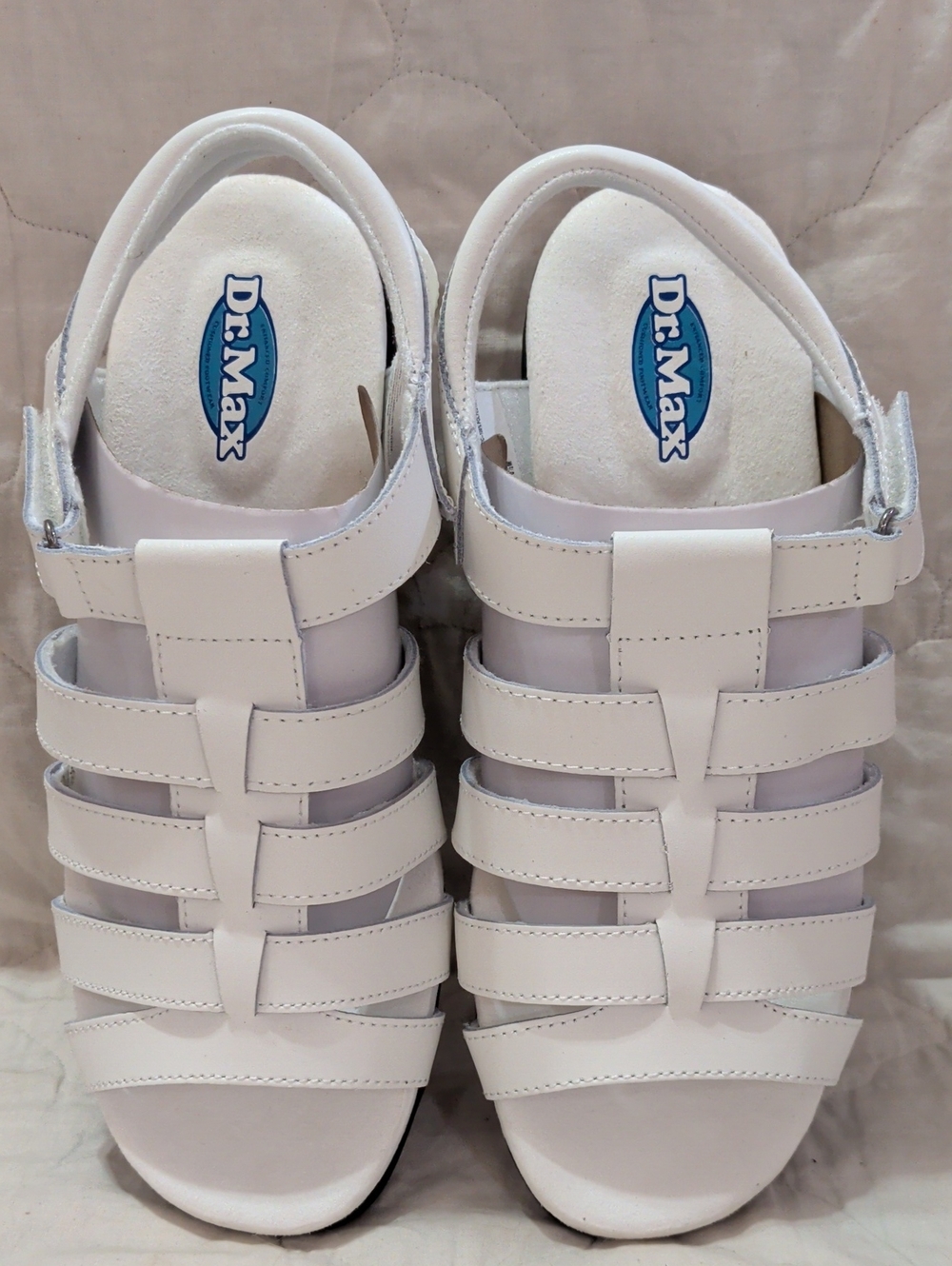 Dr. Max White Leather Strappy Comfort Sandals New Size 8.5